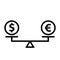 Money compare concept silhouette icon