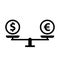 Money compare concept silhouette icon