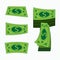 Money. Concept business profit. Green American dollar. A an illustration on white it is easy to separate background.