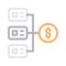 Money connection setting bfood cream pack vector color line icon