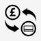 Money convert icon. Pound. Flat design style