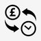 Money convert icon. Pound. Flat design style