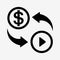 Money convert icon. USD. Flat design style