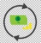 Money convert transparent. currency converter icon.