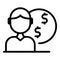 Money credit online icon outline vector. Cost loan
