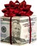 Money Cube with Red Bow - Isolated