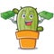 With money cute cactus character cartoon