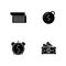 Money debt black glyph icons set on white space