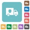 Money deliverer truck rounded square flat icons