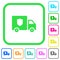 Money deliverer truck vivid colored flat icons icons