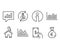 Money diagram, Investment graph and Receive money icons. Analytical chat sign.