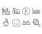 Money diagram, Smile and Salary icons. Vacancy, Communication and Analytics signs.