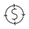 Money distribution icon, vector illustration