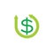 Money dollar circle arrows symbol logo vector