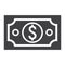 Money dollar glyph icon, business and finance