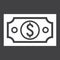 Money dollar glyph icon, business and finance