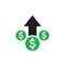 Money dollar up arrow, growth finance graphic - concept icon design. Success sign. Vector illustration.