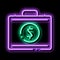 Money Dollars Case neon glow icon illustration