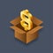 Money donation - Isometric 3D illustration.