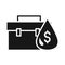 Money drop business portfolio trade crisis economy, oil price crash silhouette style icon