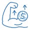 money earned by force doodle icon hand drawn illustration