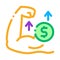 Money earned by force icon vector outline illustration