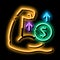 money earned by force neon glow icon illustration