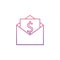 money in an envelope icon in Neon style