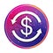 Money exchange dollar sign icon creative trendy colorful round button illustration
