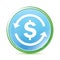 Money exchange dollar sign icon natural aqua cyan blue round button