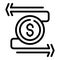 Money exchange icon outline vector. Passive income