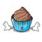 Money eye chocolate cupcake mascot cartoon