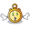 Money eye chronometer character cartoon style