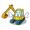 Money eye excavator mascot cartoon style