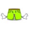 Money eye fashion short pants isolated on mascot