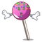 Money eye lollipop with sprinkles mascot cartoon