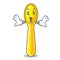 Money eye plastic kitchen spoon isolated on mascot