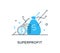 Money falls into the piggy bank. Way to success, exchange rate. Business concept. line icon illustration