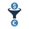 Money filter icon. Simple editable vector illustration