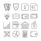 Money finance payments vector thin line icons