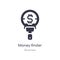 money finder outline icon. isolated line vector illustration from business collection. editable thin stroke money finder icon on