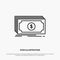 Money, Fund, Transfer, Dollar Line Icon Vector