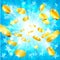 Money Gold Coins and Stars Jackpot Background