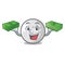 With money golf ball mascot cartoon