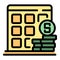 Money grant icon vector flat