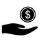 Money in hand vector icon. investment illustration sign. payment symbol or logo.