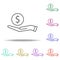 money in the hands icon. Elements of business in multi color style icons. Simple icon for websites, web design, mobile app, info