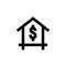 Money home icon isolated vector on white