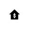 Money home icon isolated vector on white background