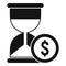 Money hourglass online loan icon, simple style
